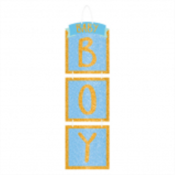 Picture of GLITTER DROP DECORATION - BOY