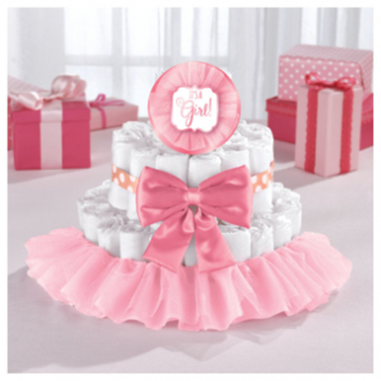 Image sur DECOR - BABY SHOWER DELUXE DIAPER CAKE KIT - GIRL