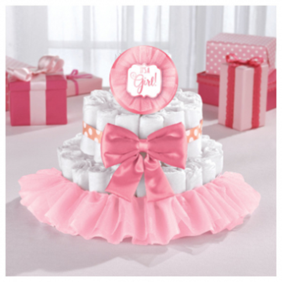 Picture of DECOR - BABY SHOWER DELUXE DIAPER CAKE KIT - GIRL