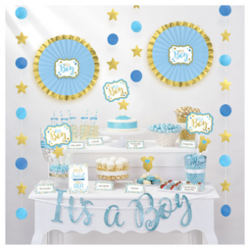 Picture of DECOR - BABY SHOWER BUFFET DECORATING KIT - BOY
