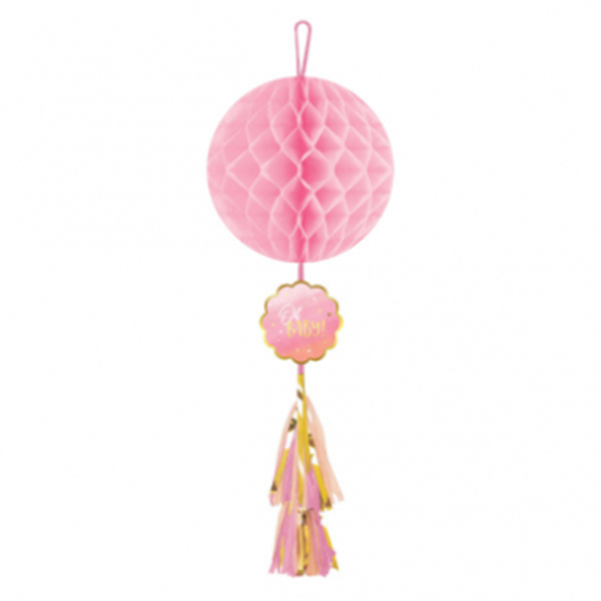Image sur OH BABY GIRL HONEYCOMB DECORATION WITH TASSEL - GIRL