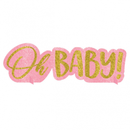 Picture of OH BABY GIRL GLITTER CENTERPIECE