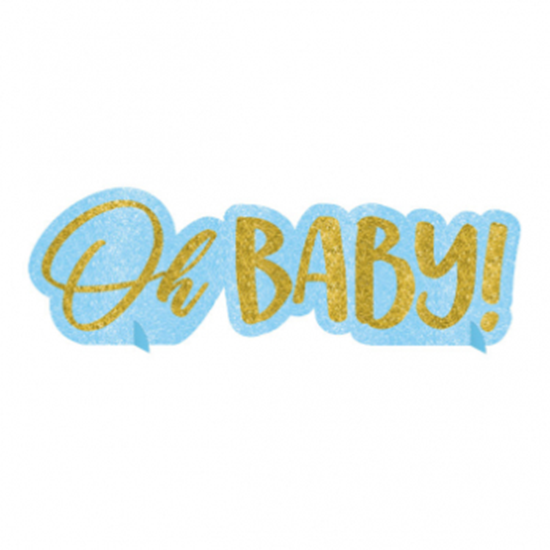 Picture of OH BABY BOY GLITTER CENTERPIECE
