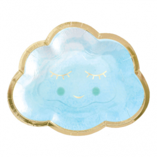 Picture of OH BABY BOY METALLIC 6" SHAPED PLATES