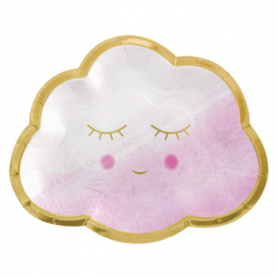 Image sur OH BABY GIRL METALLIC 6" SHAPED PLATES