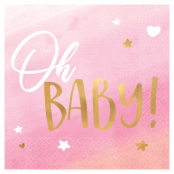 Image de OH BABY GIRL BEVERAGE NAPKINS