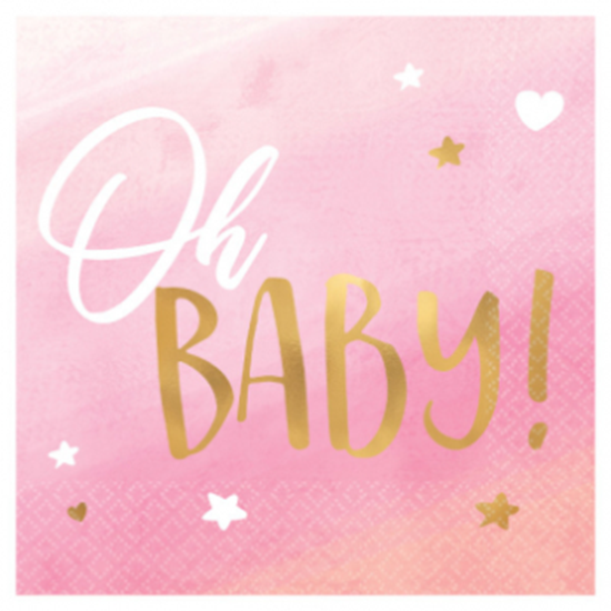 Picture of OH BABY GIRL BEVERAGE NAPKINS