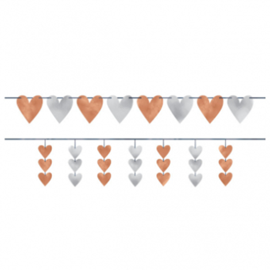 Image sur SILVER AND ROSE GOLD HEARTS MULTI BANNERS