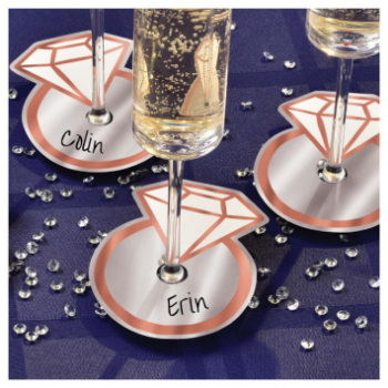 Image de NAVY BRIDE GLASS NAME TAGS - 18CT