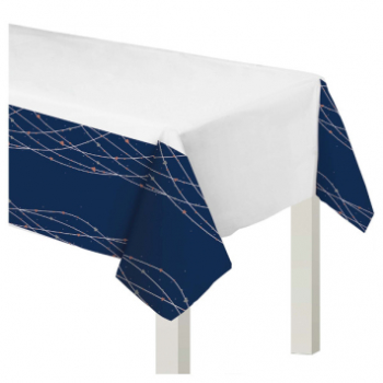 Picture of NAVY BRIDE PLASTIC TABLE COVER