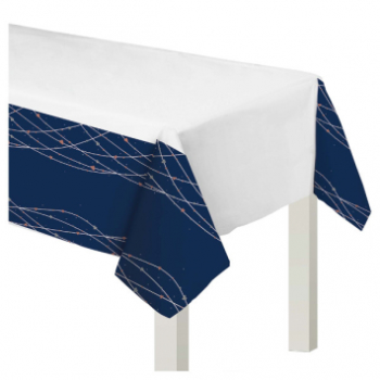 Image de NAVY BRIDE PLASTIC TABLE COVER