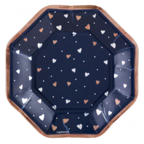 Picture of NAVY BRIDE 7" OCTAGONAL METALLIC PLATES