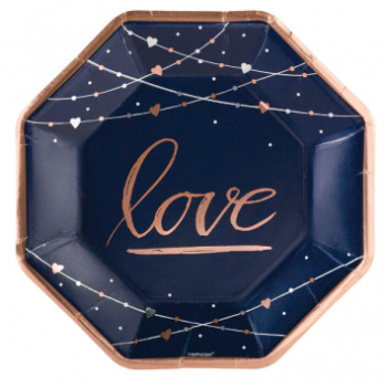 Image de NAVY BRIDE 10" OCTAGONAL METALLIC PLATES