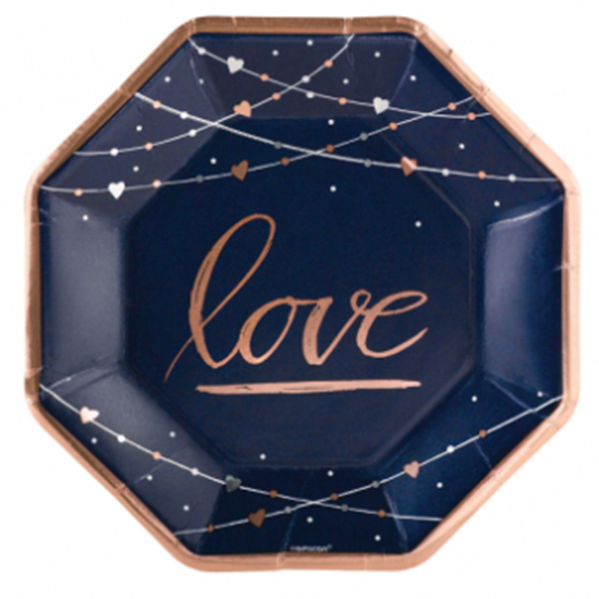 Picture of NAVY BRIDE 10" OCTAGONAL METALLIC PLATES