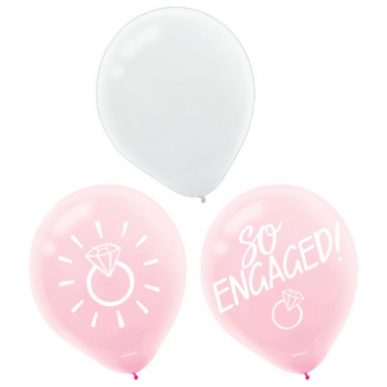 Image de BLUSH WEDDING/ENGAGED LATEX BALLOONS -15CT