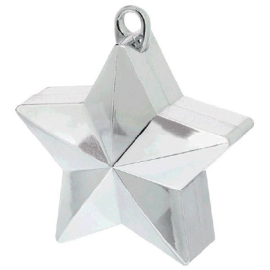 Image sur PLASTIC STAR  BALLOON WEIGHT - SILVER