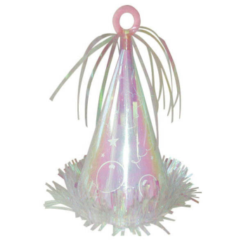 Picture of PARTY HAT BALLOON WEIGHT - IRIDESCENT
