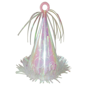 Image de PARTY HAT BALLOON WEIGHT - IRIDESCENT