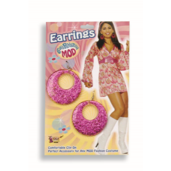 Picture of 60's PINK GLITTER EARRINGS
