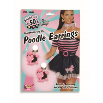 Picture of 50's PINK POODLE EARRINGS