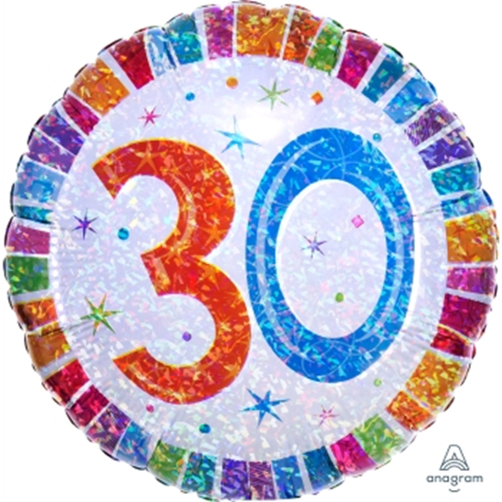 Image sur 30th - 18" FOIL - RADIANT BIRTHDAY