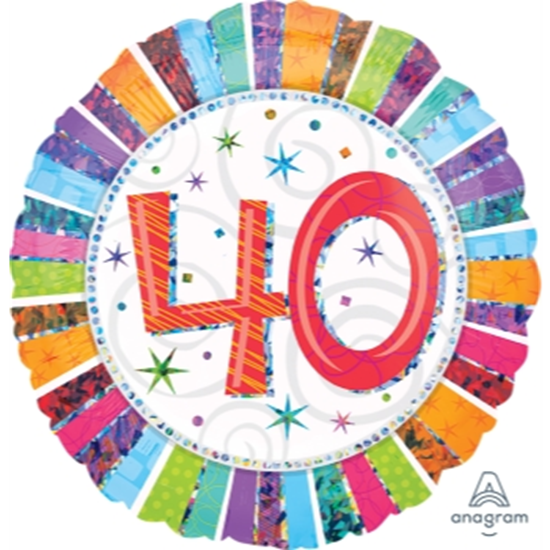 Picture of 40th - 18" FOIL BALLOON - RADIANT BIRTHDAY