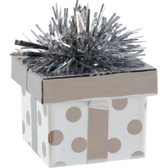 Picture of GIFT PACKAGE DOTS BALLOON WEIGHT - SILVER