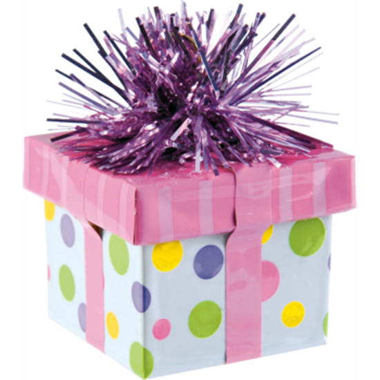 Picture of GIFT PACKAGE DOTS BALLOON WEIGHT - PINK