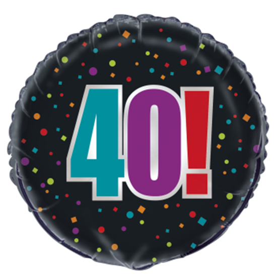 Picture of 40th - 18" FOIL BALLOON - BIRTHDAY CHEER