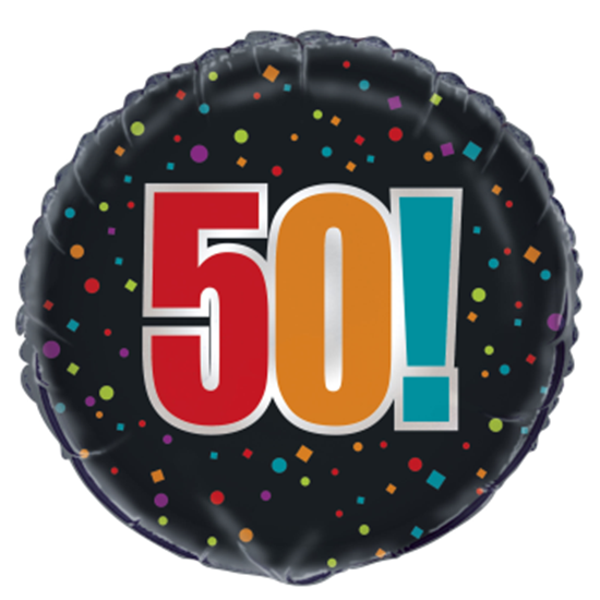 Picture of 50th - 18" FOIL BALLOON - BIRTHDAY CHEER