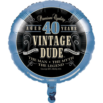 Image de 40th -18" FOIL BALLOON - VINTAGE DUDE