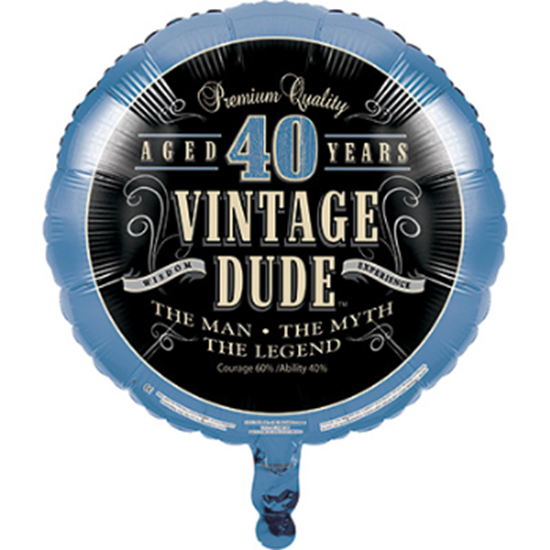 Picture of 40th -18" FOIL BALLOON - VINTAGE DUDE
