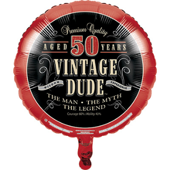 Image de 50th - 18" FOIL BALLOON - VINTAGE DUDE