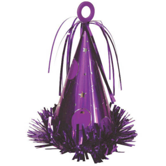 Picture of PARTY HAT BALLOON WEIGHT - PURPLE