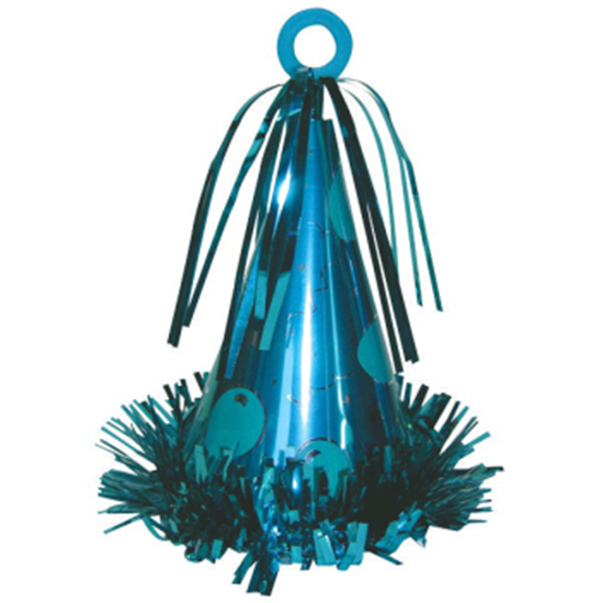 Picture of PARTY HAT BALLOON WEIGHT - CARIBBEAN BLUE