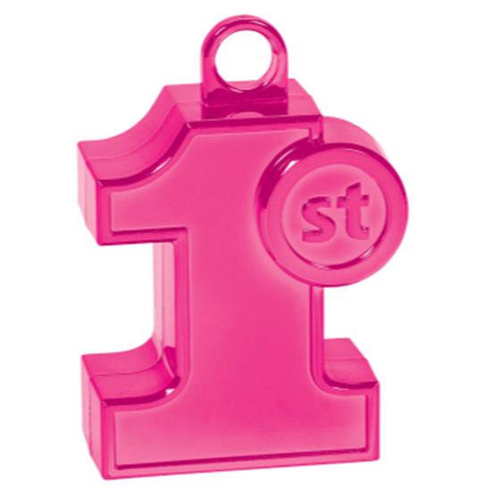 Image sur 1ST BIRTHDAY PINK SHAPED BALLOON WEIGHT