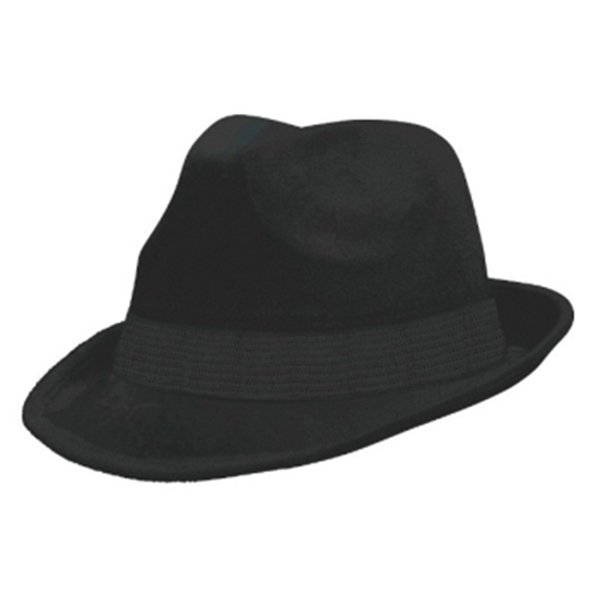 Picture of BLACK FELT FEDORA HAT