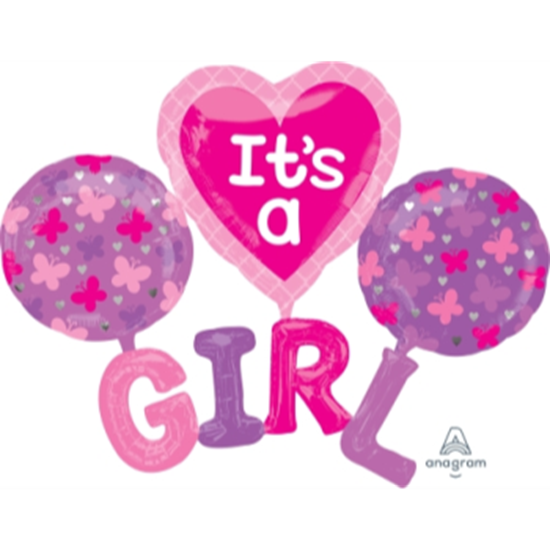 Picture of IT'S A GIRL SUPERSHAPE BALLOON