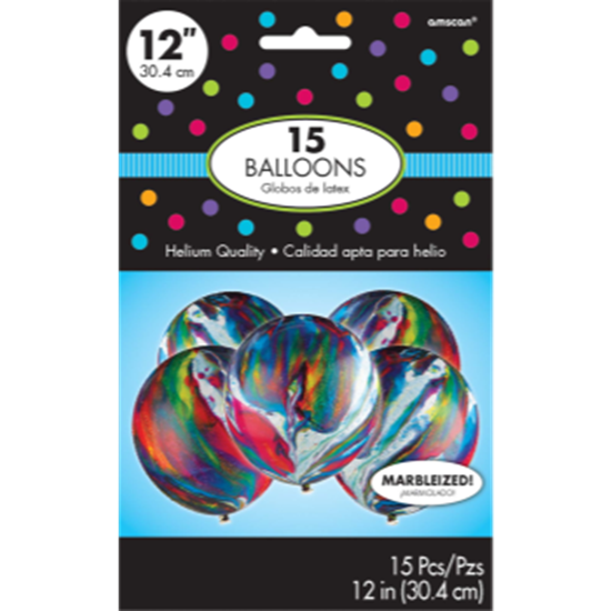 Picture of 12" MARBLE LATEX BALLOONS 15/PKG