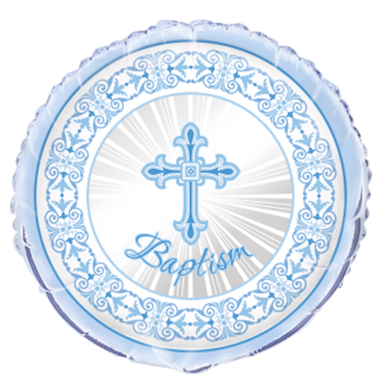 Picture of 18" FOIL - BLUE RADIANT CROSS