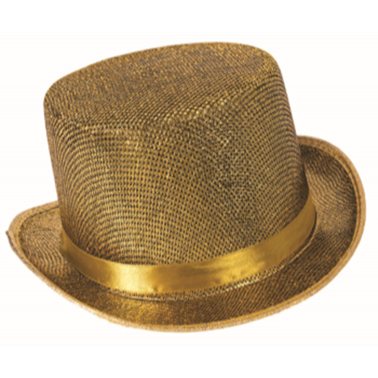 Image sur HAT - GLITTER MESH TOP HAT - GOLD