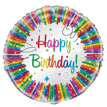 Image de 18" FOIL - RAINBOW RIBBONS BIRTHDAY