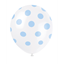Picture of 12" DOTS WHITE BALLOON LT BLUE DOTS - NOT FOR HELIUM