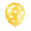 Image de 12" DOTS YELLOW BALLOON WHITE DOTS - NOT FOR HELIUM