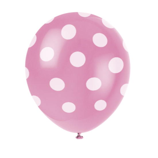 Image sur 12" DOTS HOT PINK BALLOON WHITE DOTS