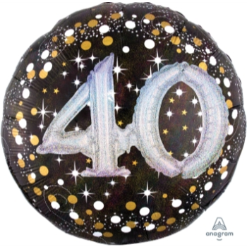 Picture of 40th - SPARKLING BIRTHDAY 3D FOIL BALLOON - 36"
