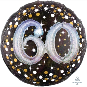 Picture of 60th - SPARKLING BIRTHDAY 3D FOIL BALLOON - 36"
