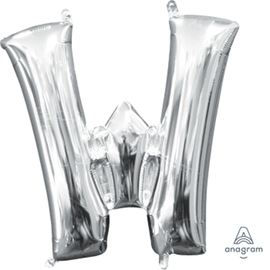 Image sur MINI SHAPE LETTER W  - SILVER (AIR FILLED)