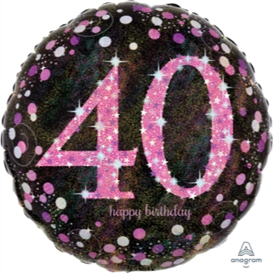 Image sur 40th - 18" FOIL - PINK BIRTHDAY CELEBRATION