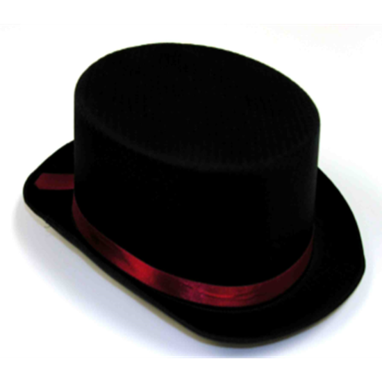 Image sur HAT - BLACK TOP HAT WITH RED BAND